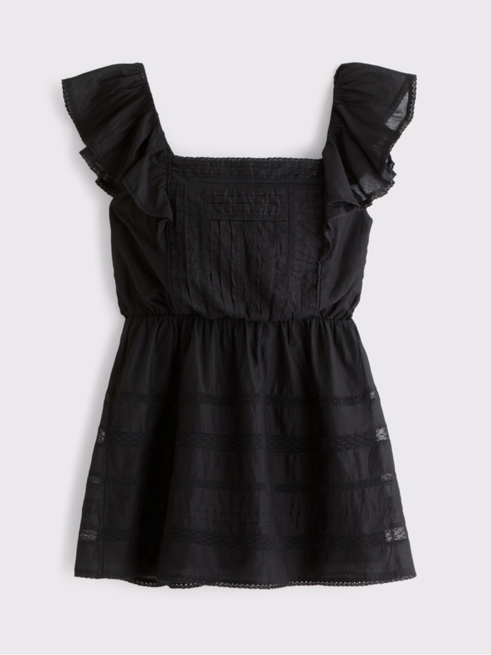 NWT Abercrombie Angel Sleeve Easy Waist Romper, XS - Black
